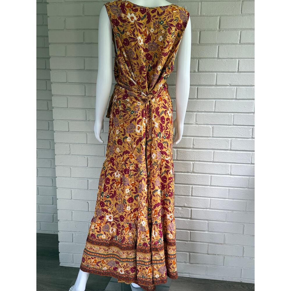Loralette Plus Size 26/28 Boho Floral Maxi Dress Belted Tiered NWT - Picture 5 of 11